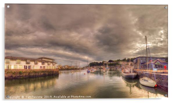 Porthmadog Harbour at Dusk Acrylic by Catchavista 