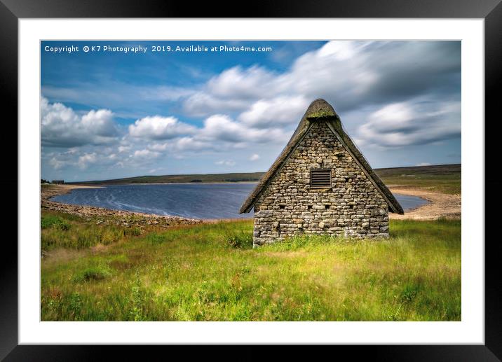 Thatched Barn, Grimwith Reservoir, Yorkshire Dales Framed Mounted Print by K7 Photography