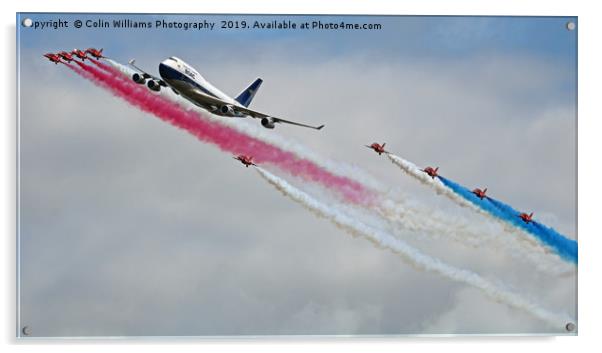 BOAC  747 with The Red Arrows Flypast - 1 Acrylic by Colin Williams Photography