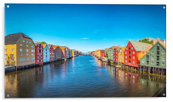 Trondheim River Nidelva Dockside Warehouses Acrylic by Antony McAulay