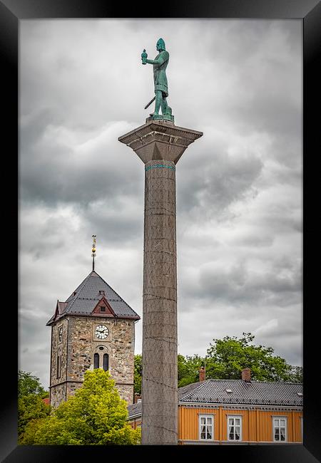 Trondheim Saint Olav Statue Framed Print by Antony McAulay