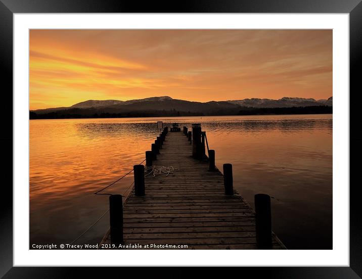            Sunset on the Jetty , Ambleside.        Framed Mounted Print by Tracey Wood