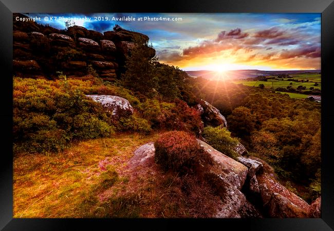 Sunset over Nidderdale, North Yorkshire Framed Print by K7 Photography