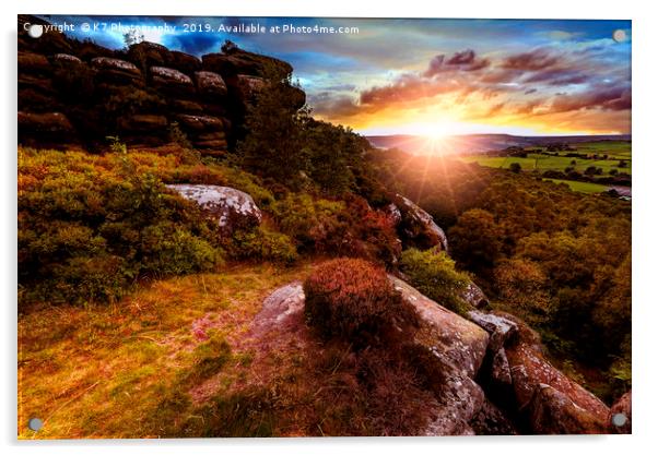 Sunset over Nidderdale, North Yorkshire Acrylic by K7 Photography