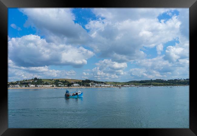 Fishing boat returning to Bideford in Devon Framed Print by Tony Twyman