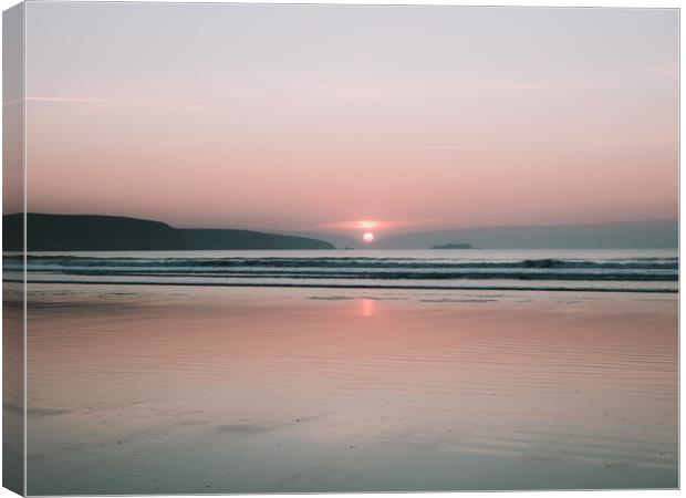 Broad Haven Beach Winter Sunset. Canvas Print by Colin Allen