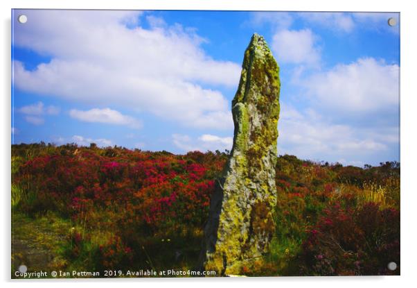 North Yorkshire Moors Standing Stone Acrylic by Ian Pettman