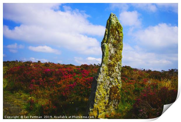 North Yorkshire Moors Standing Stone Print by Ian Pettman