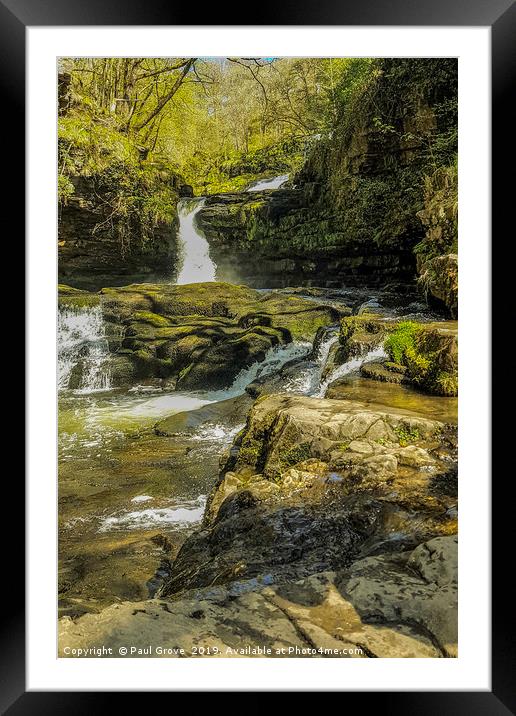 Waterfall Set Framed Mounted Print by Paul Grove