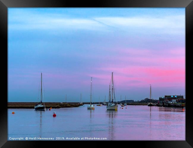 A Serene Evening on Wells Harbour Framed Print by Heidi Hennessey