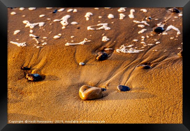 Love in the Sand Framed Print by Heidi Hennessey