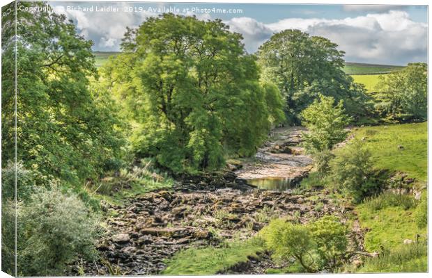 The River Greta at East Mellwaters 1 Canvas Print by Richard Laidler