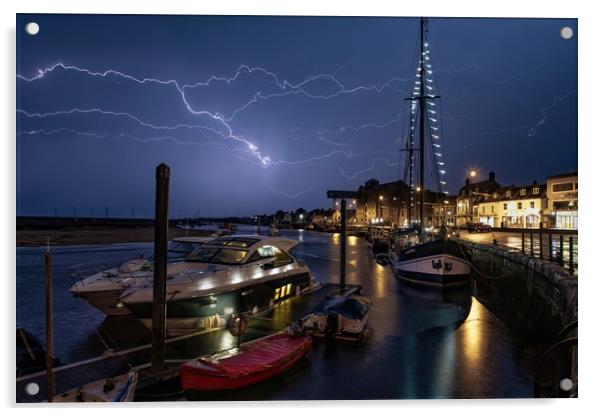 Lightning over Wells-next-the-Sea Acrylic by Gary Pearson