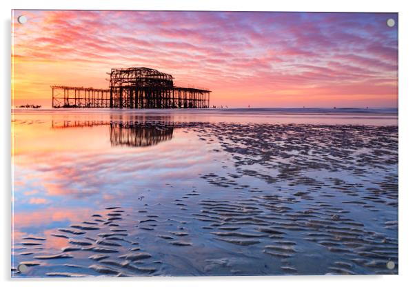 Sunrise over the West Pier (Brighton) Acrylic by Andrew Ray