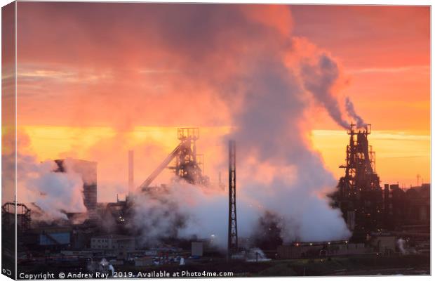 Port Talbot sunset Canvas Print by Andrew Ray