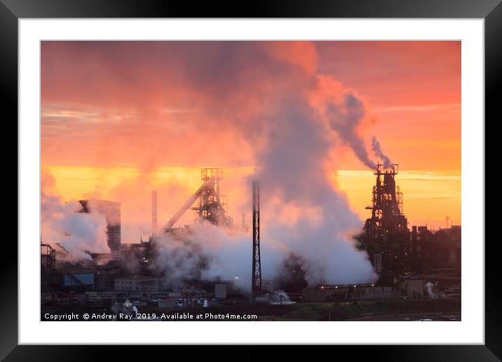 Port Talbot sunset Framed Mounted Print by Andrew Ray