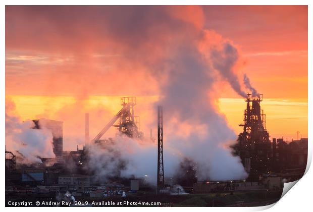 Port Talbot sunset Print by Andrew Ray
