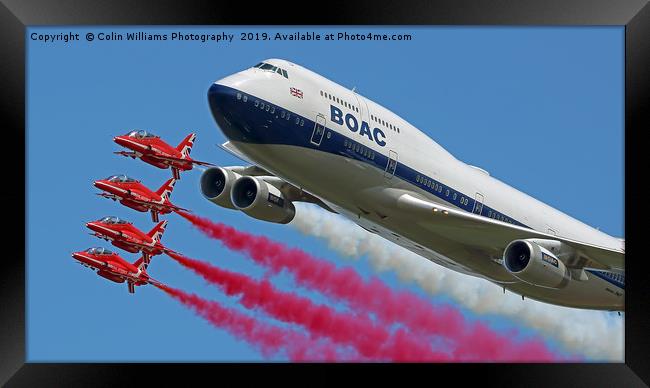 BOAC  747 with The Red Arrows Flypast - 4 Framed Print by Colin Williams Photography