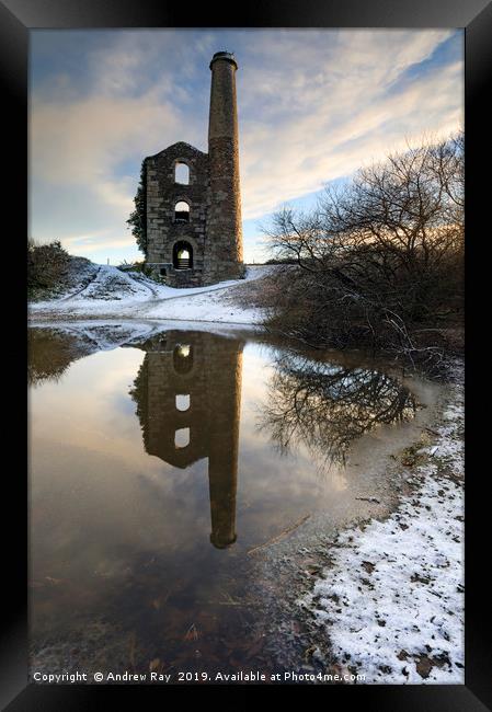 Winter reflections (United Downs) Framed Print by Andrew Ray
