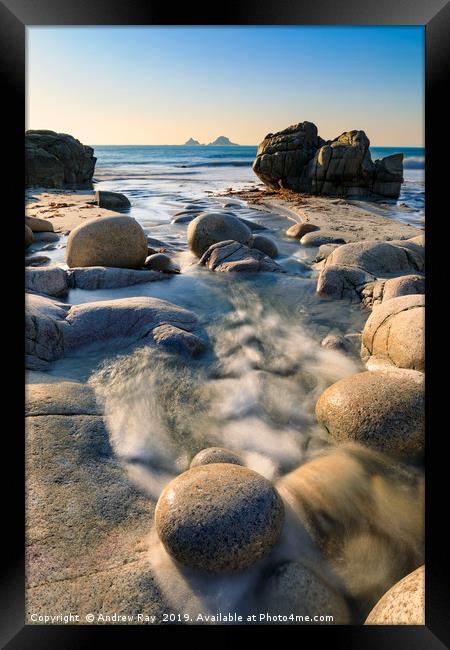 Stream at Porth Nanven Framed Print by Andrew Ray
