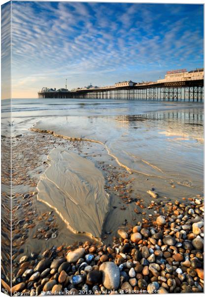 Low tide at the Palace Pier (Brighton) Canvas Print by Andrew Ray