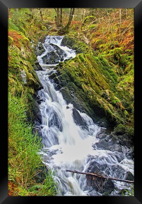 Waterway, Stream, Waterfall, Kenick burn, Lauristo Framed Print by Hugh McKean