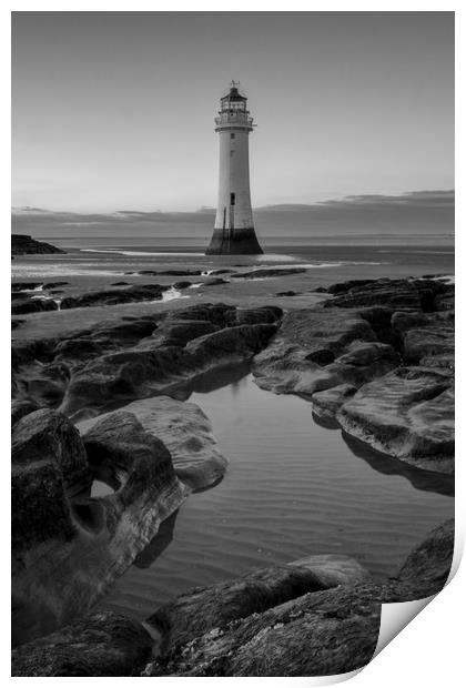 Tide pools at Perch Rock Print by Jed Pearson