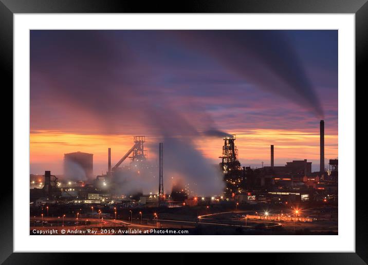 Smoking chimneys (Port Talbot) Framed Mounted Print by Andrew Ray