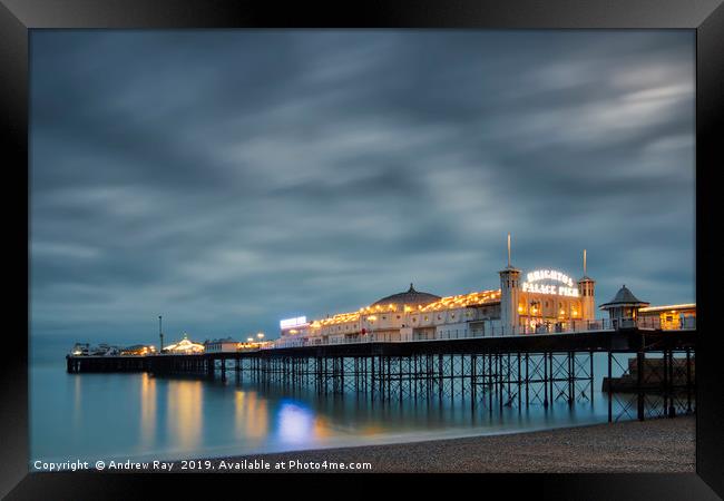 Twilight at Brighton Palace Pier Framed Print by Andrew Ray