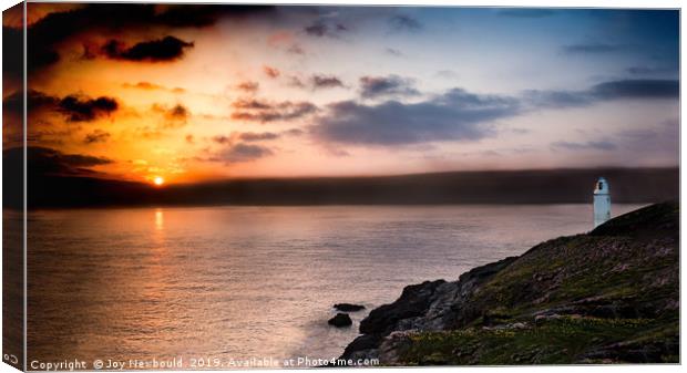 Sunset at Trevose Head Cornwall Canvas Print by Joy Newbould