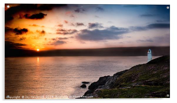 Sunset at Trevose Head Cornwall Acrylic by Joy Newbould