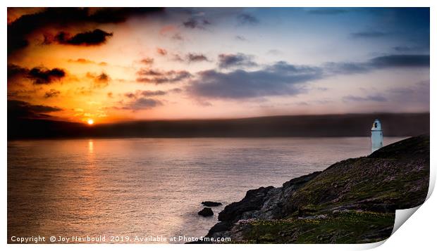 Sunset at Trevose Head Cornwall Print by Joy Newbould
