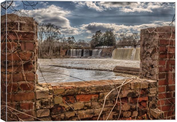 Old piedmont mill and dam  Canvas Print by Jo Anne Keasler