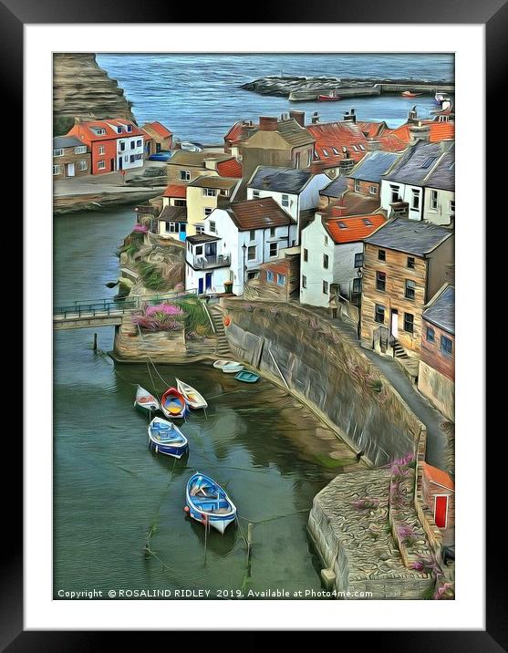 "Painterly Staithes" Framed Mounted Print by ROS RIDLEY