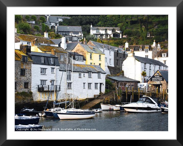 Polperro Cornwall.  Framed Mounted Print by Joy Newbould