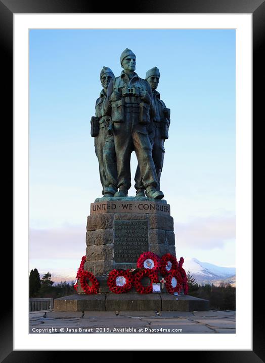 Honouring Allied Troops: The Commando Monument Framed Mounted Print by Jane Braat