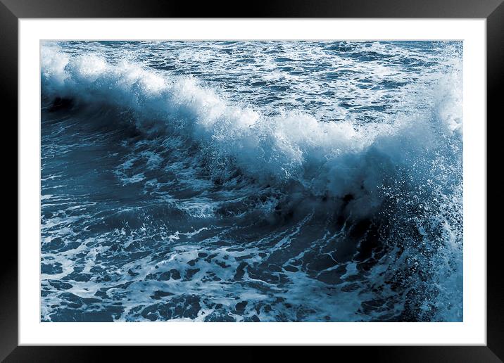 Ocean wave abstract Framed Mounted Print by Svetlana Sewell