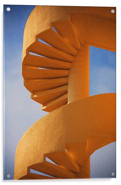 Golden Stairway Acrylic by David Hare
