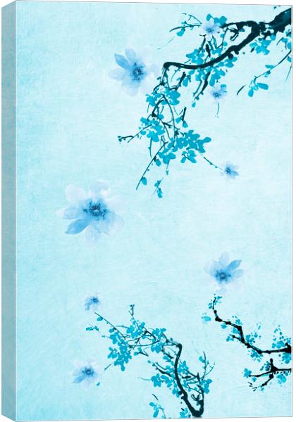 Blue Floral Abstract Canvas Print by Svetlana Sewell