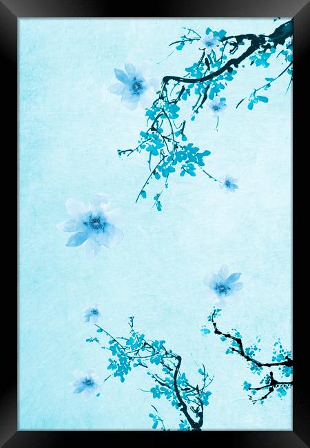 Blue Floral Abstract Framed Print by Svetlana Sewell