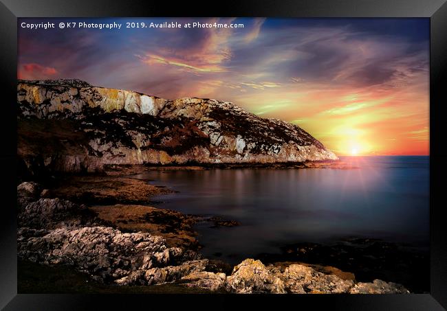 Holyhead Mountain Sunset Framed Print by K7 Photography