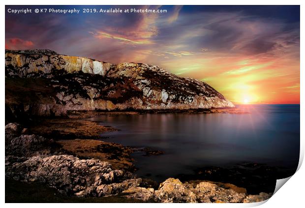 Holyhead Mountain Sunset Print by K7 Photography