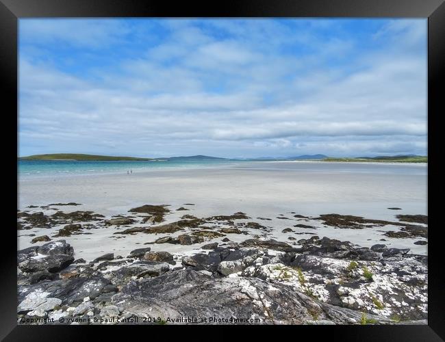 Clachan Sands North Uist at low tide Framed Print by yvonne & paul carroll