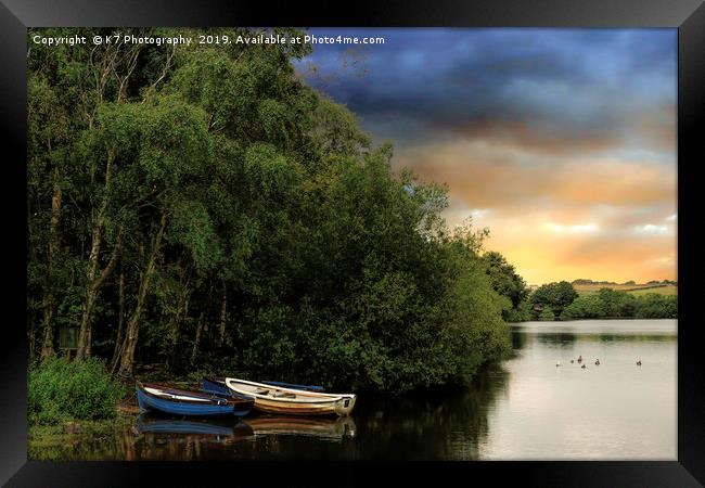 Lumley Moor Reservoir Framed Print by K7 Photography