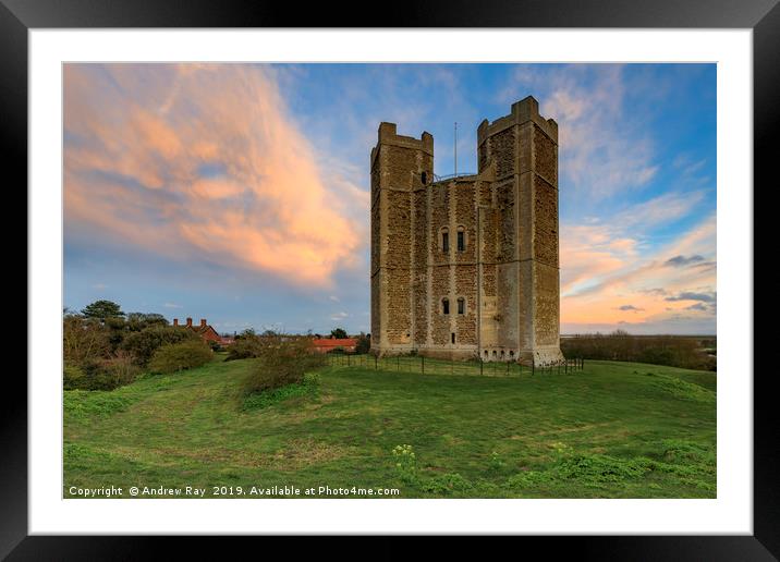 Sunset at Orford Castle Framed Mounted Print by Andrew Ray
