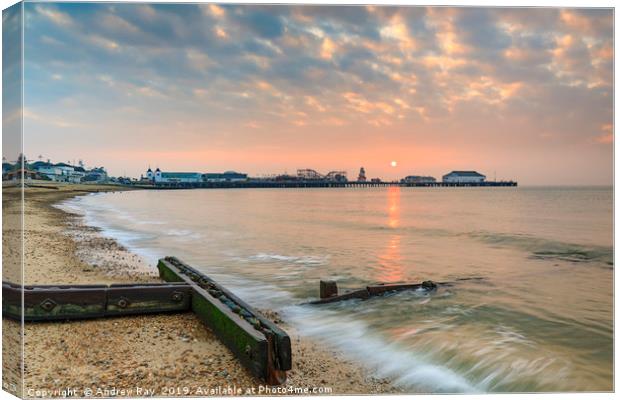 Morning at Clacton-one-Sea Canvas Print by Andrew Ray