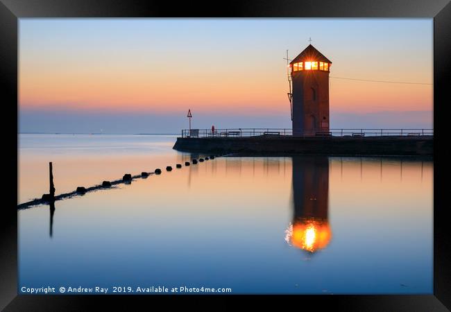 Twilight at Batemans Tower (Brightlingsea) Framed Print by Andrew Ray