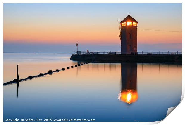 Twilight at Batemans Tower (Brightlingsea) Print by Andrew Ray