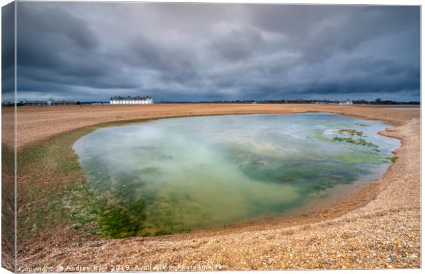 The pool (Shingle Street) Canvas Print by Andrew Ray