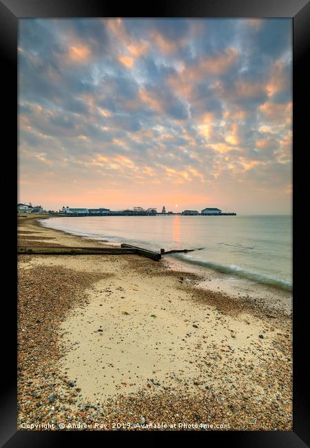 Sunrise at Clacton-on-Sea Framed Print by Andrew Ray